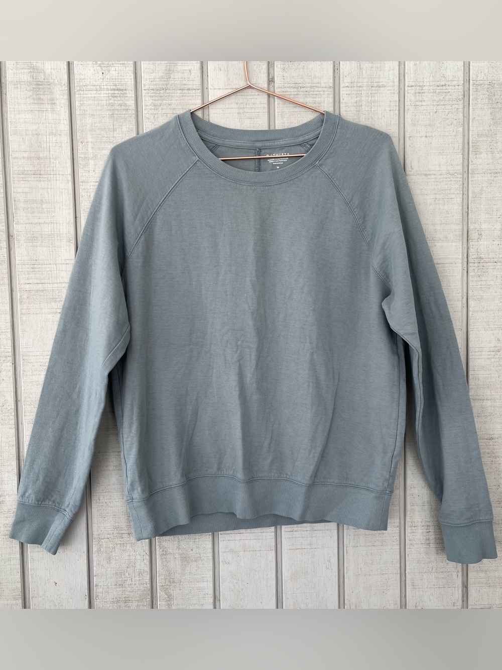 Athleta Gray Long Sleeve Crewneck Top Women’s Medium Cotton Pullover